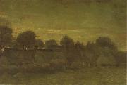Vincent Van Gogh Village at Sunset (nn04)